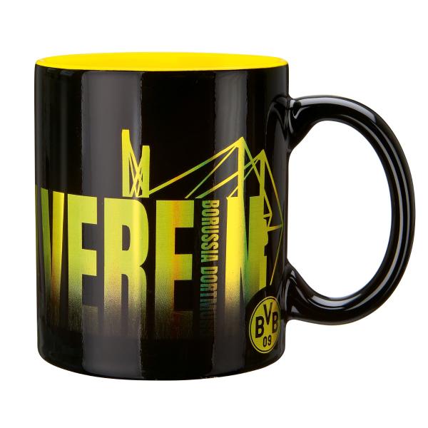 Borussia Dortmund BVB Ballspielverein-Tasse Schwarz-Gelb Keramik 9,5 cm